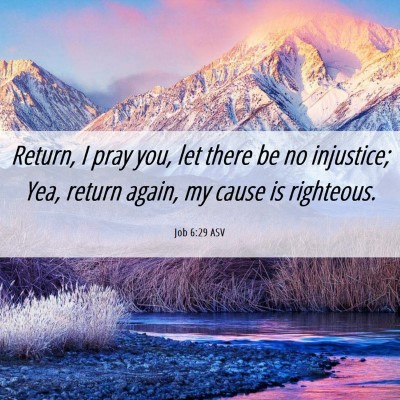 Picture 06 - Job 6:29 ASV - Return, I pray you, let there be no injustice; - Bible Verse Picture