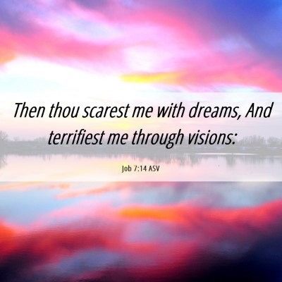 Picture 06 - Job 7:14 ASV - Then thou scarest me with dreams, And terrifiest - Bible Verse Picture