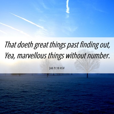 Picture 06 - Job 9:10 ASV - That doeth great things past finding out, Yea, - Bible Verse Picture