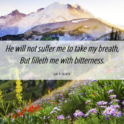 Picture 06 - Job 9:18 ASV - He will not suffer me to take my breath, But - Bible Verse Picture