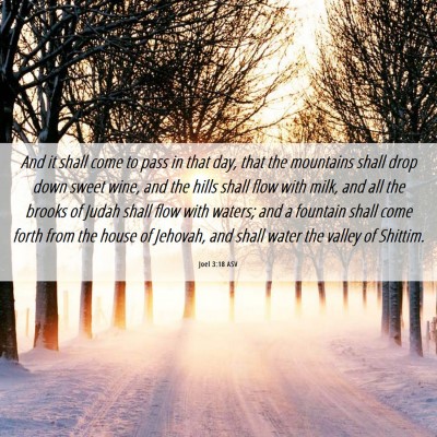 Picture 06 - Joel 3:18 ASV - And it shall come to pass in that day, that the - Bible Verse Picture