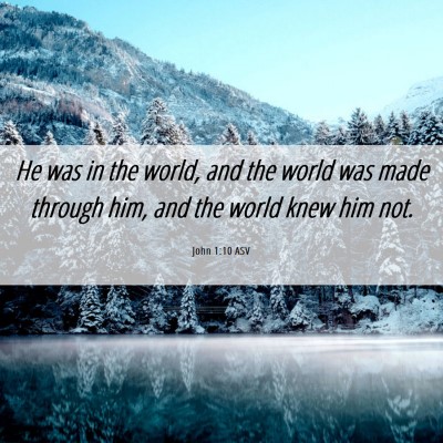 Picture 06 - John 1:10 ASV - He was in the world, and the world was made - Bible Verse Picture