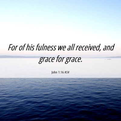 Picture 06 - John 1:16 ASV - For of his fulness we all received, and grace for - Bible Verse Picture