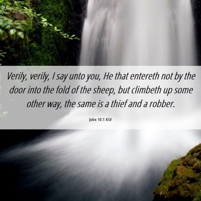 Picture 06 - John 10:1 ASV - Verily, verily, I say unto you, He that entereth - Bible Verse Picture