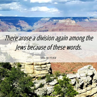 Picture 06 - John 10:19 ASV - There arose a division again among the Jews - Bible Verse Picture