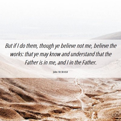 Picture 06 - John 10:38 ASV - But if I do them, though ye believe not me, - Bible Verse Picture