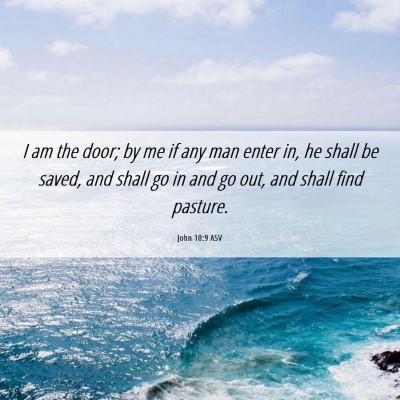 Picture 06 - John 10:9 ASV - I am the door; by me if any man enter in, he - Bible Verse Picture