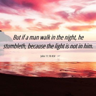 Picture 06 - John 11:10 ASV - But if a man walk in the night, he stumbleth, - Bible Verse Picture