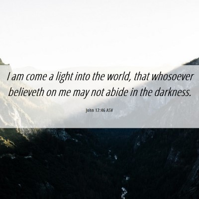Picture 06 - John 12:46 ASV - I am come a light into the world, that whosoever - Bible Verse Picture