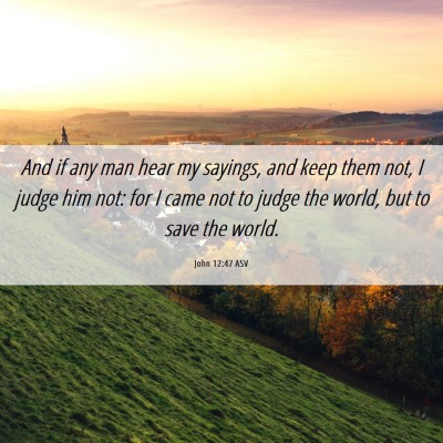 Picture 06 - John 12:47 ASV - And if any man hear my sayings, and keep them - Bible Verse Picture