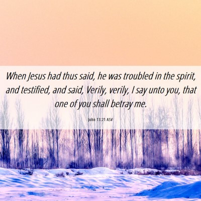 Picture 06 - John 13:21 ASV - When Jesus had thus said, he was troubled in the - Bible Verse Picture