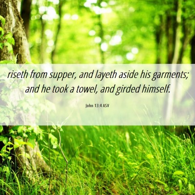Picture 06 - John 13:4 ASV - riseth from supper, and layeth aside his - Bible Verse Picture