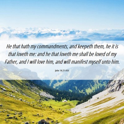 Picture 06 - John 14:21 ASV - He that hath my commandments, and keepeth them, - Bible Verse Picture