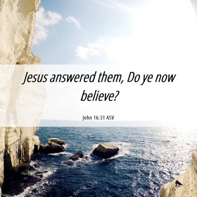 Picture 06 - John 16:31 ASV - Jesus answered them, Do ye now - Bible Verse Picture