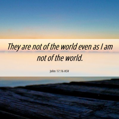 Picture 06 - John 17:16 ASV - They are not of the world even as I am not of the - Bible Verse Picture