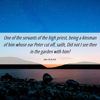 Picture 06 - John 18:26 ASV - One of the servants of the high priest, being a - Bible Verse Picture