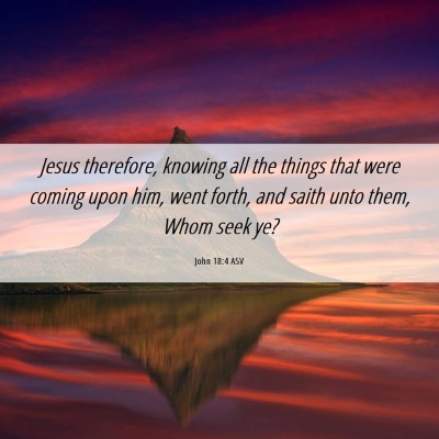 Picture 06 - John 18:4 ASV - Jesus therefore, knowing all the things that were - Bible Verse Picture