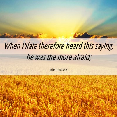 Picture 06 - John 19:8 ASV - When Pilate therefore heard this saying, he was - Bible Verse Picture