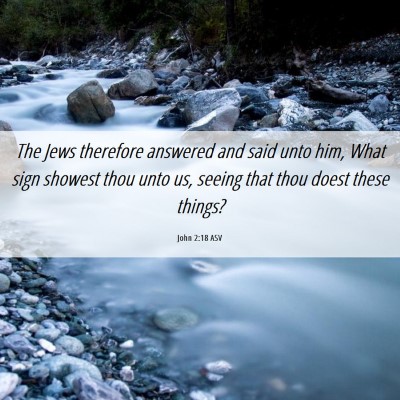 Picture 06 - John 2:18 ASV - The Jews therefore answered and said unto him, - Bible Verse Picture