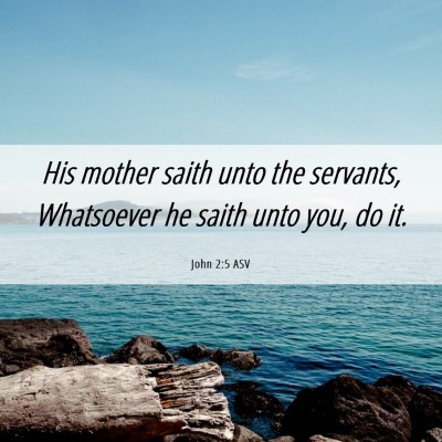 Picture 06 - John 2:5 ASV - His mother saith unto the servants, Whatsoever he - Bible Verse Picture