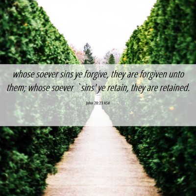 Picture 06 - John 20:23 ASV - whose soever sins ye forgive, they are forgiven - Bible Verse Picture