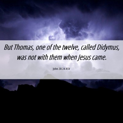 Picture 06 - John 20:24 ASV - But Thomas, one of the twelve, called Didymus, - Bible Verse Picture