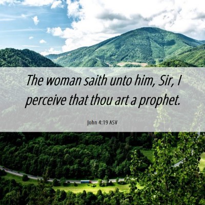 Picture 06 - John 4:19 ASV - The woman saith unto him, Sir, I perceive that - Bible Verse Picture