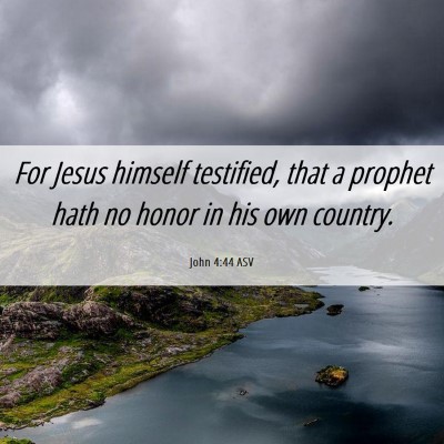 Picture 06 - John 4:44 ASV - For Jesus himself testified, that a prophet hath - Bible Verse Picture