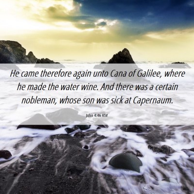 Picture 06 - John 4:46 ASV - He came therefore again unto Cana of Galilee, - Bible Verse Picture