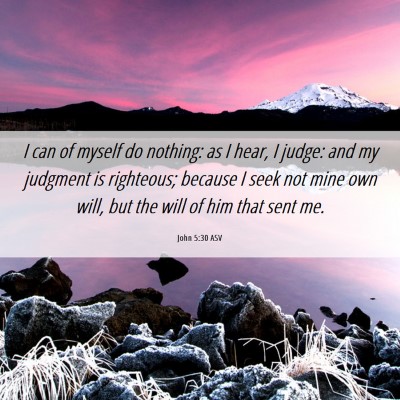 Picture 06 - John 5:30 ASV - I can of myself do nothing: as I hear, I judge: - Bible Verse Picture