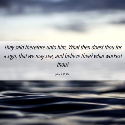 Picture 06 - John 6:30 ASV - They said therefore unto him, What then doest - Bible Verse Picture