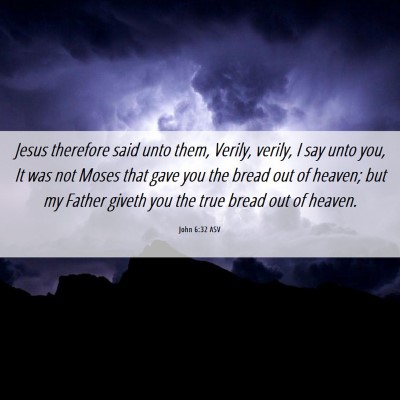 Picture 06 - John 6:32 ASV - Jesus therefore said unto them, Verily, verily, I - Bible Verse Picture