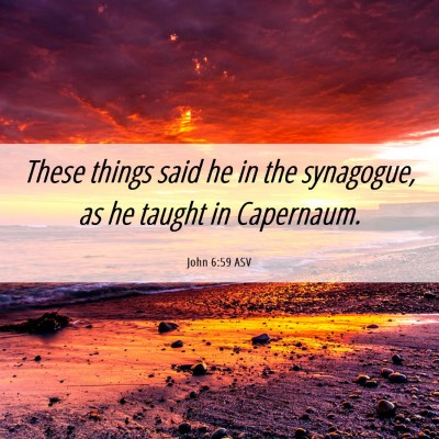 Picture 06 - John 6:59 ASV - These things said he in the synagogue, as he - Bible Verse Picture
