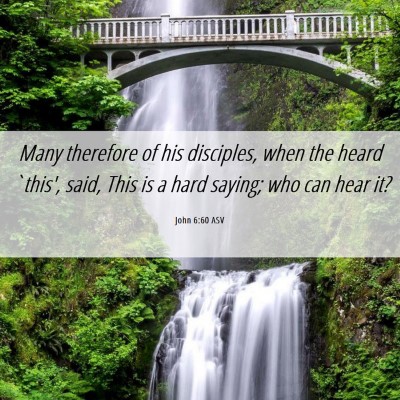 Picture 06 - John 6:60 ASV - Many therefore of his disciples, when the heard - Bible Verse Picture
