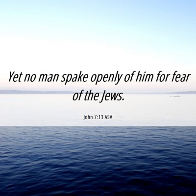 Picture 06 - John 7:13 ASV - Yet no man spake openly of him for fear of the - Bible Verse Picture