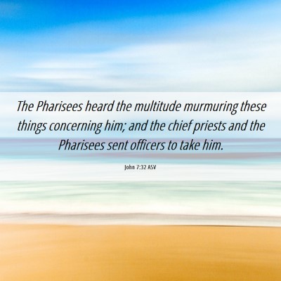 Picture 06 - John 7:32 ASV - The Pharisees heard the multitude murmuring these - Bible Verse Picture