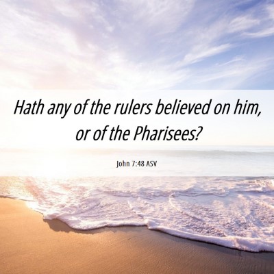 Picture 06 - John 7:48 ASV - Hath any of the rulers believed on him, or of the - Bible Verse Picture