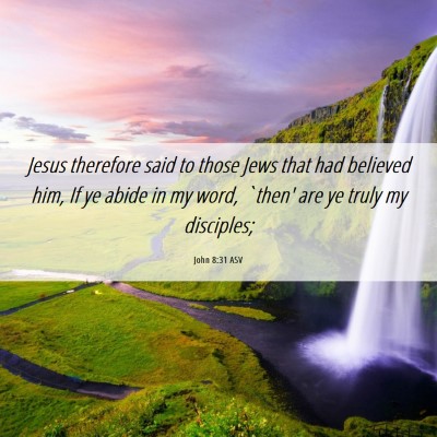 Picture 06 - John 8:31 ASV - Jesus therefore said to those Jews that had - Bible Verse Picture