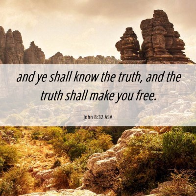 Picture 06 - John 8:32 ASV - and ye shall know the truth, and the truth shall - Bible Verse Picture
