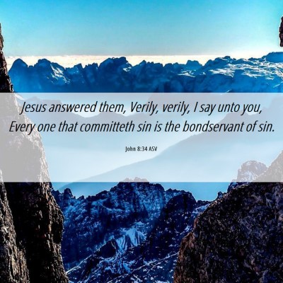 Picture 06 - John 8:34 ASV - Jesus answered them, Verily, verily, I say unto - Bible Verse Picture