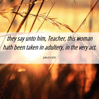 Picture 06 - John 8:4 ASV - they say unto him, Teacher, this woman hath been - Bible Verse Picture