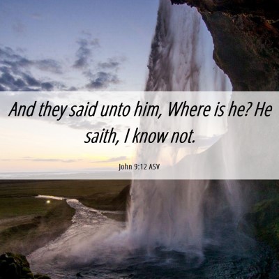 Picture 06 - John 9:12 ASV - And they said unto him, Where is he? He saith, I - Bible Verse Picture