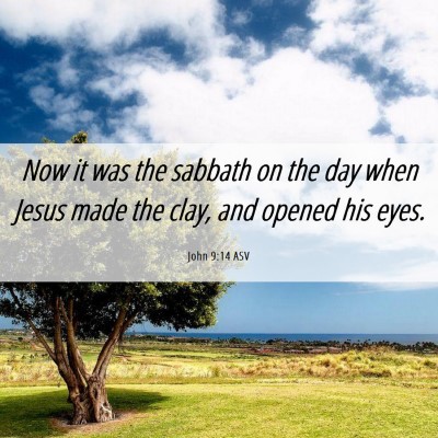Picture 06 - John 9:14 ASV - Now it was the sabbath on the day when Jesus made - Bible Verse Picture