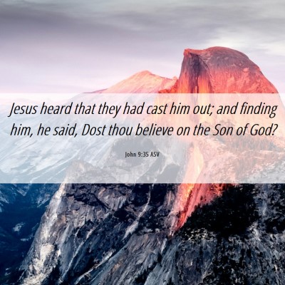 Picture 06 - John 9:35 ASV - Jesus heard that they had cast him out; and - Bible Verse Picture