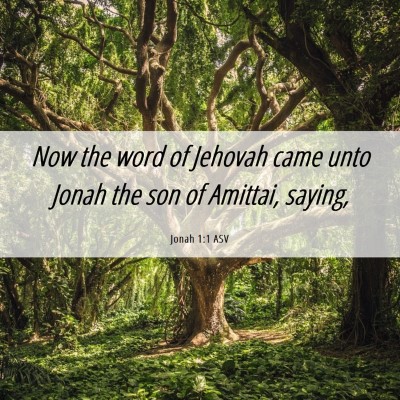 Picture 06 - Jonah 1:1 ASV - Now the word of Jehovah came unto Jonah the son - Bible Verse Picture