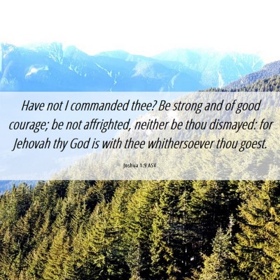Picture 06 - Joshua 1:9 ASV - Have not I commanded thee? Be strong and of good - Bible Verse Picture