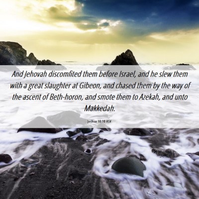 Picture 06 - Joshua 10:10 ASV - And Jehovah discomfited them before Israel, and - Bible Verse Picture