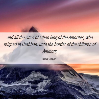 Picture 06 - Joshua 13:10 ASV - and all the cities of Sihon king of the Amorites, - Bible Verse Picture