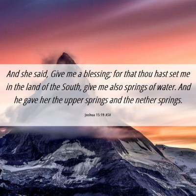Picture 06 - Joshua 15:19 ASV - And she said, Give me a blessing; for that thou - Bible Verse Picture