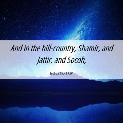 Picture 06 - Joshua 15:48 ASV - And in the hill-country, Shamir, and Jattir, and - Bible Verse Picture